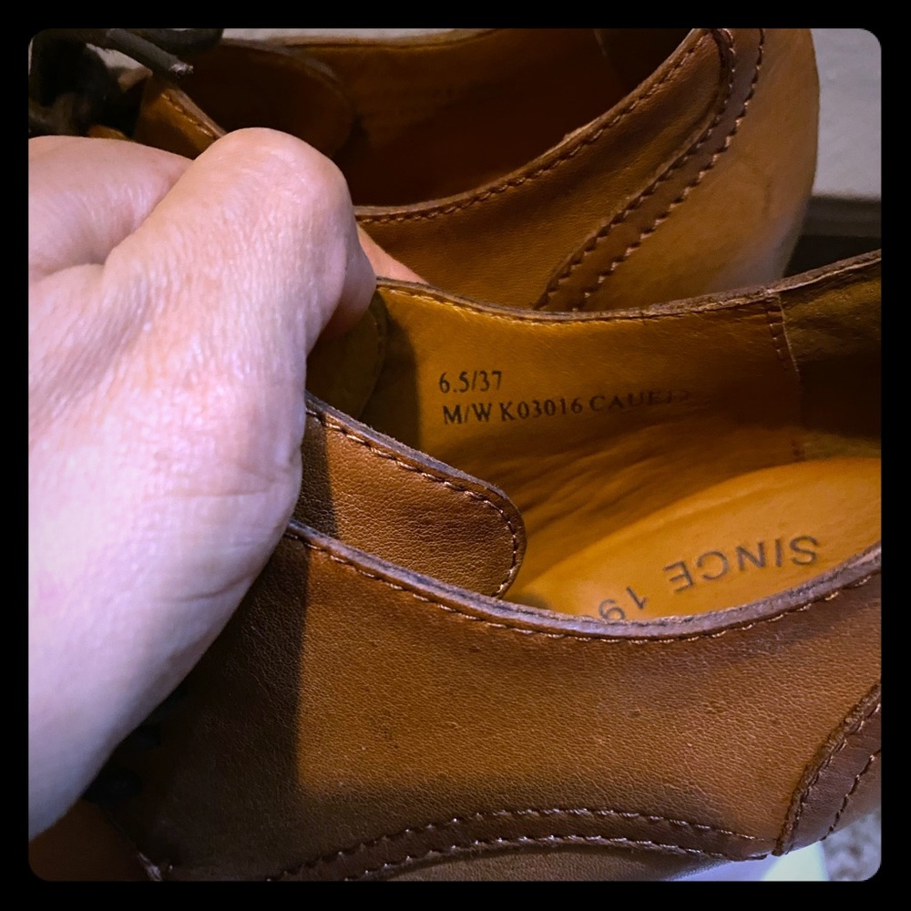 Kork - Ease Tan Leather High  Heels Oxford 6.5/37